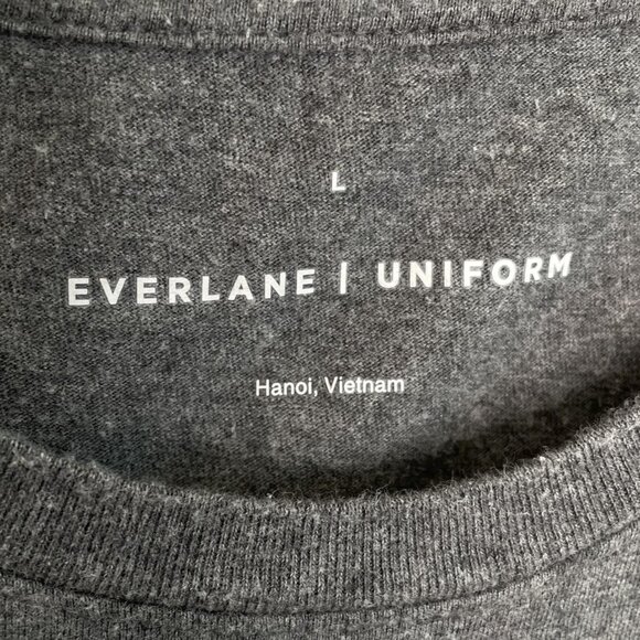 Everlane Uniform Heathered Grey Crew Tee, L - Picture 6 of 8